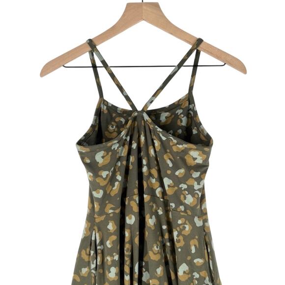 Pact Mod Leopard Fit & Flare Shorty Midi Dress Green XS Midi Organic Cotton - Picture 10 of 13